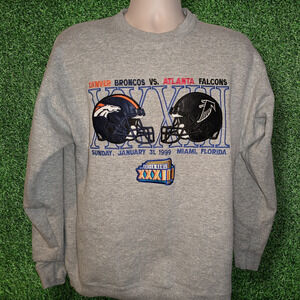Vintage 1999 PRO PLAYER SuperBowl 33  Embroidered Crewneck Sweater - Large